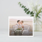 Huwelijksfoto Liefde Hart Dank je Kaart (Staand voorkant)