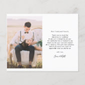 Huwelijksfoto Liefde Hart Dank je Kaart (Achterkant)