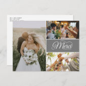 Huwelijksfoto Merci Beacoup Dank u kaart (Voorkant / Achterkant)