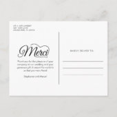 Huwelijksfoto Merci Beacoup Dank u kaart (Achterkant)