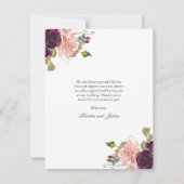 Huwelijksfoto met Bourgogne en Blush Ovaal Lijst Bedankkaart (Achterkant)