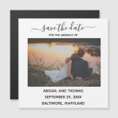 Huwelijksfoto Moderne kalligrafie Save the Date (Voorkant / Achterkant)