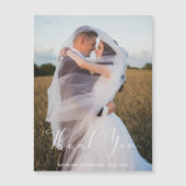 Huwelijksfoto Naam & datum Dank u Magnetische Kaar (Voorkant)