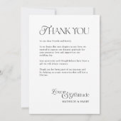 Huwelijksfoto Nostalgisch type liefde en dankbaarh Bedankkaart (Achterkant)