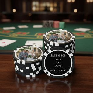 Huwelijksfoto Poker Chip Favor Geschenk