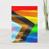 Huwelijksfoto Pride-vlag Typografie Vouwbare Programma (Achterkant)
