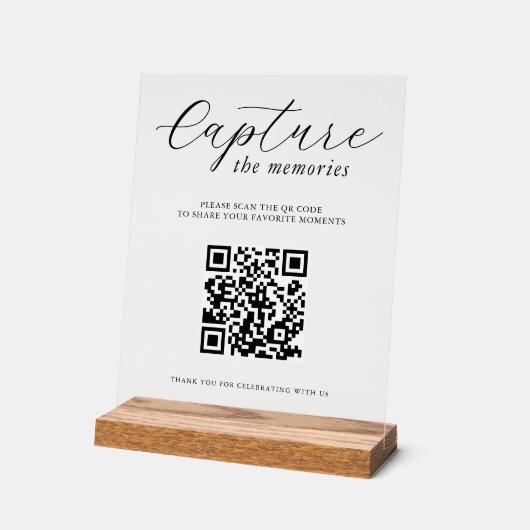 Huwelijksfoto QR-code om herinneringen vast te leg Acryl Bord (Hoek)