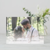 Huwelijksfoto Roos Goudfolie Dank u kaart (Staand Voorkant)