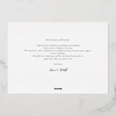 Huwelijksfoto Roos Goudfolie Dank u kaart (Achterkant)