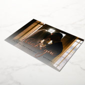 Huwelijksfoto Roos Goudfolie Dank u kaart (Gedraaid)