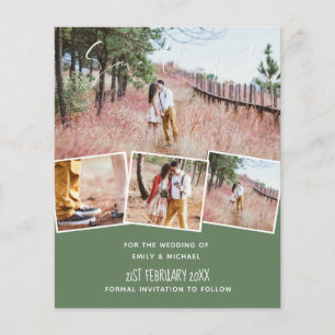 Huwelijksfoto Save the Date op maat kleur BUDGET