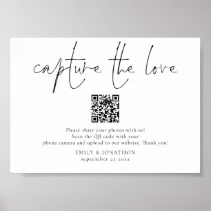 Huwelijksfoto teken QR Code Capture the Love Poster