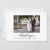 Huwelijksfoto Zwart Wit Dank u kaart (Voorkant)