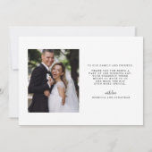 Huwelijksfoto Zwart Wit Dank u kaart (Achterkant)