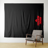 Huwelijksfotobackdrop met rode en zwarte kleuren v wandkleed (In Situ (horizontaal))