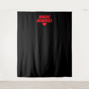 Huwelijksfotobackdrop met rode en zwarte kleuren wandkleed