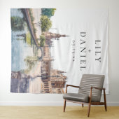 Huwelijksfotobackdrop Sevilla Spanje Wandkleed (In Situ (horizontaal))