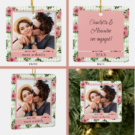 Huwelijksfotocitaat als aandenken voor koppels keramisch ornament