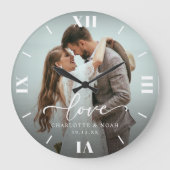 Huwelijksfotoclock met tekst grote klok (Voorkant)