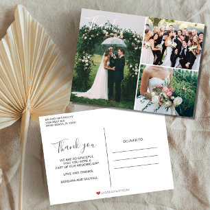 Huwelijksfotocollage Bedankkaart Briefkaart