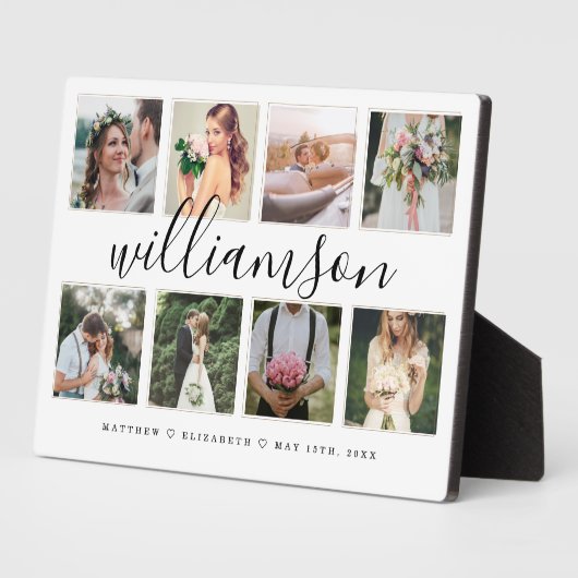 Huwelijksfotocollage voor moderne pasgetrouwden fotoplaat (Zijkant)