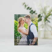 Huwelijksfotografie Calligrafie Script Bedankt Briefkaart (Staand voorkant)