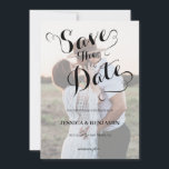Huwelijksfotografie met nep-velum-effect save the date<br><div class="desc">Modern en elegant ontwerp gedrukt in zwart en wit Script Handschriftige kalligrafie nep-velum-effect foto Huwelijksaankondiging die kan worden aangepast met uw tekst. Klik op de "Pas het aan" knop en gebruik onze ontwerp tool om deze template aan te passen. Bekijk de Graphic Art Design winkel voor andere producten die bij...</div>