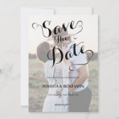 Huwelijksfotografie met nepperkament-effect save the date (Voorkant)