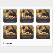 Huwelijksfotografie Save The Date-script Vierkante Sticker (Vel)