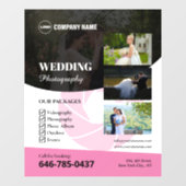 Huwelijksfotografie Venster Cling Raamsticker (Vel)