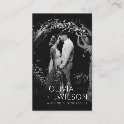 Huwelijksfotografie Volledige foto Eenvoudig Visitekaartje (Voorkant)