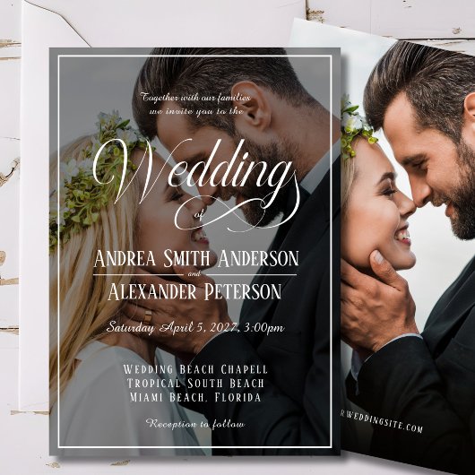 Huwelijksfoto's Dubbelzijdige Uitnodiging