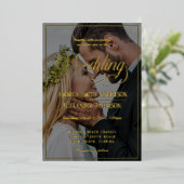 Huwelijksfoto's Dubbelzijdige Uitnodiging (Staand Voorkant)