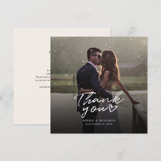 Huwelijksfotoscript Elegant Bedankkaart (Voorkant / Achterkant)