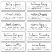 Huwelijksgast adreslabelstickers met script sticker (Voorkant)