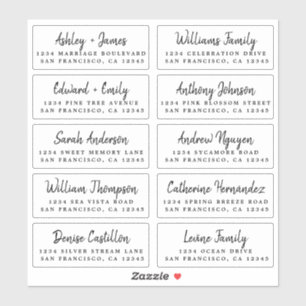 Huwelijksgast adreslabelstickers met script sticker