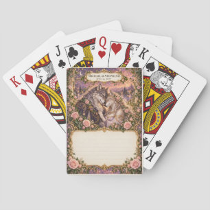 Huwelijksgastboek met weerwolven: handtekeningen d pokerkaarten