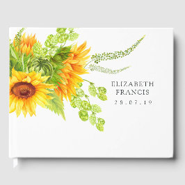Huwelijksgastboek met zonnebloemen gastenboek