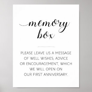 Huwelijksgastboekbord Memory Box Elegant Poster