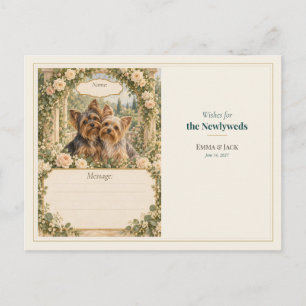 Huwelijksgastboekwensen voor Yorkshire Terrier Briefkaart