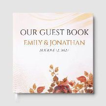 Huwelijksgastenboek Blush Sepia Botanical Autumn