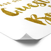 Huwelijksgastenboek Bord Goud Confetti Poster (Hoek)