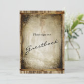 Huwelijksgastenboek Bord - Zeehout Kaart (Staand voorkant)