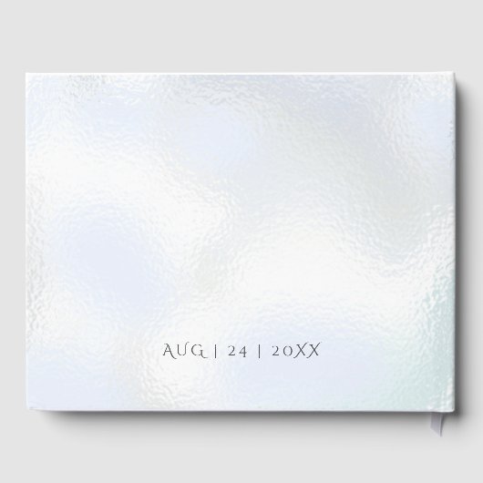 huwelijksgastenboek | Icy Blue Shimmer Gastenboek (Achterkant)