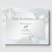 huwelijksgastenboek | Icy Blue Shimmer Gastenboek (Voorkant)