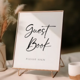 Huwelijksgastenboek in modern lettertype poster