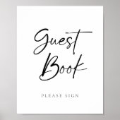 Huwelijksgastenboek in modern lettertype poster (Voorkant)