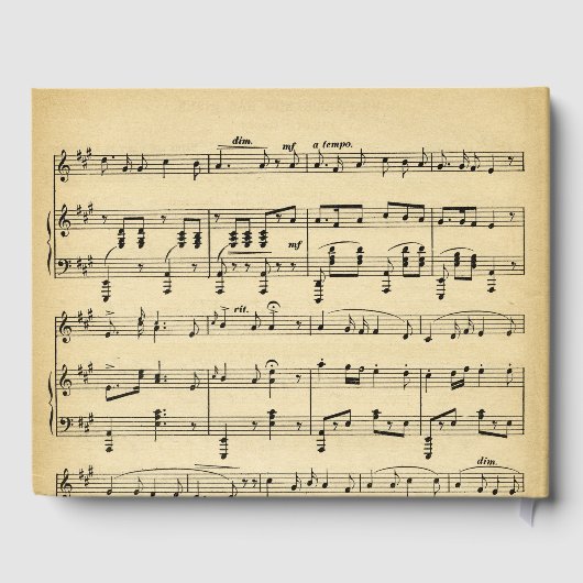 Huwelijksgastenboek met antieke muziek gastenboek (Achterkant)