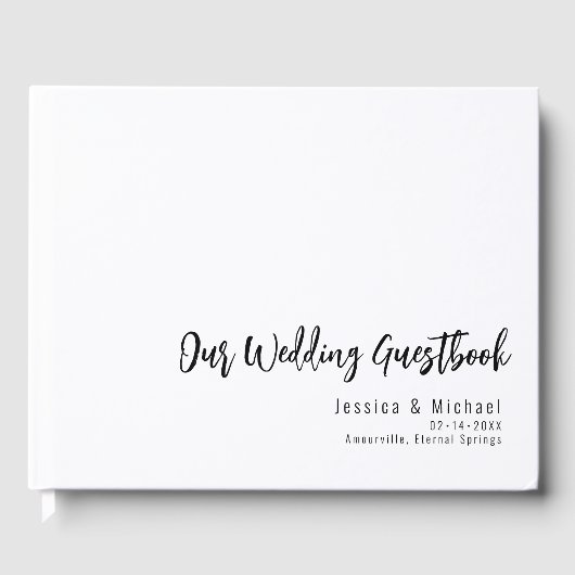 Huwelijksgastenboek Minimalistisch Elegant Gastenboek (Voorkant)