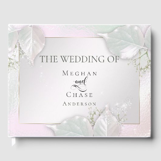 huwelijksgastenboek | Wispy Pink Shimmer Gastenboek (Voorkant)